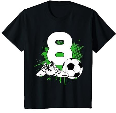 Kinder 8. Geburtstag Junge 8 Jahre Fussballer Fussball Geburtstags T-Shirt