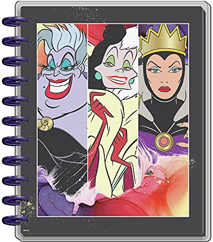 The Happy Planner Happy Notes Notizbuch, groß, für Büro- und Schulbedarf, Disney Bösewichte, gebundenes Notizbuch, 60 Blatt Papier, 3 Trennblätter, 27,9 x 21,6 cm