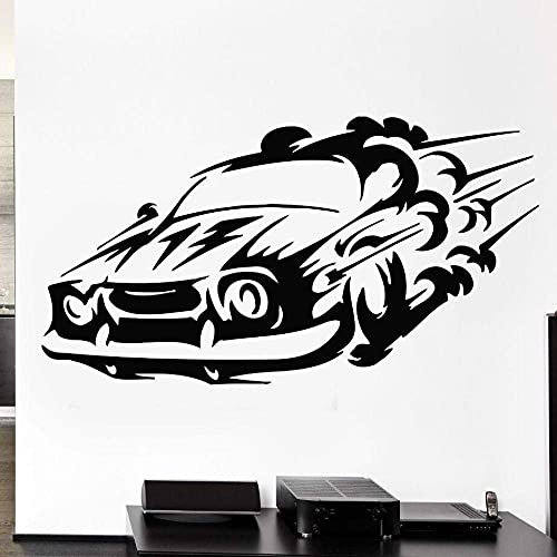 Motorsport Wandtattoo Speed ​​Man Wandbild Abnehmbares Vinyl Für Wohnzimmer Racing Speed ​​Car Vinyl-Aufkleber 78 * 42 Cm