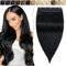 SEGO Haarverlängerungen Clip in Extensions DICKER 7A 100% Echtes menschliches Haar 1 Teilig 5 Clips Dichter Haarteil Remy Echthaar Glatt Schwarz#1-1 20(50cm)-95g