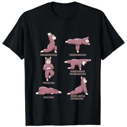 Yoga Lama in Asana Posen Alpaka Lustige Yoga T-Shirt