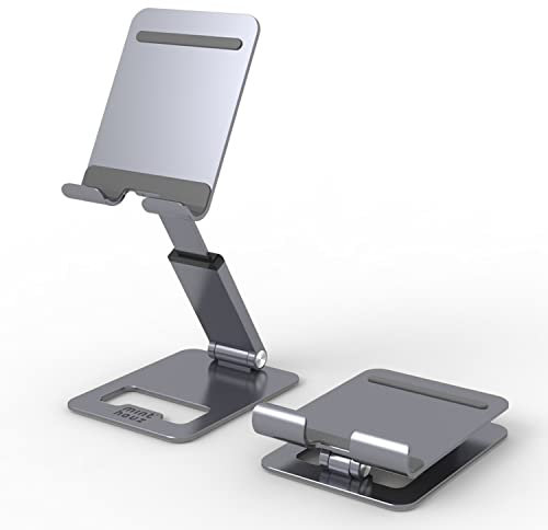 Minthouz Support Téléphone Extensible,Support Smartphone Réglable en Hauteur et en Angle,Support Telephone Bureau Compatible avec iPhone 14 13 Pro Max 12 11 et Plus de Smartphones de 4,7''-7,9''-Gris
