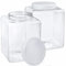Elsjoy 2 Pack 1.3Gallon/ 5L Plastic Jars, Plastic Gallon Containers with Lids, Large Square Plastic Food Storage Jar for Kitchen, Dry Food, Snack