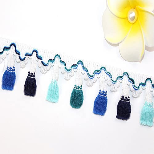 HAOBIN 5.6 Meter Quaste Trim Band Pompon Borte Fringe Pompoms Bunt Fransen Quasten Trim Fransen Spitzenborte Pomponborte Pom Bommelborte Pom Poms Balls Fransenbesatz FüR Heimwerker NäH Dekoration (B)