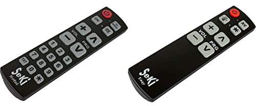 SeKi Hotel schwarz lernfähige Universal-Fernbedienung für Hotels, Gästehäuser, Pensionen & Easy schwarz Großtastenfernbedienung