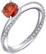 YL Damen Ring 925 Sterling Silber mit Januar Geburtsstein Granat Ring Verlobungsring Ehering für Braut(Größe 58）