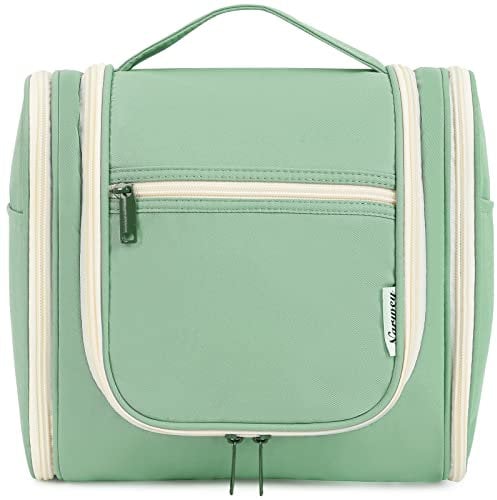 Narwey Groß Kulturbeutel Damen & Herren - Gross Kulturtasche Zum Aufhängen, Kinder Kosmetiktasche - Waschtasche für Mädchen (Frühlingsgrün (Groß))