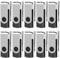 8GB USB Stick Pack, EASTBULL USB Memory Stick 10Pack USB2.0 Flash Drive Swivel Design Pen Drive 8GB Memory Stick Fold Storage (Black With Free Lanyard)