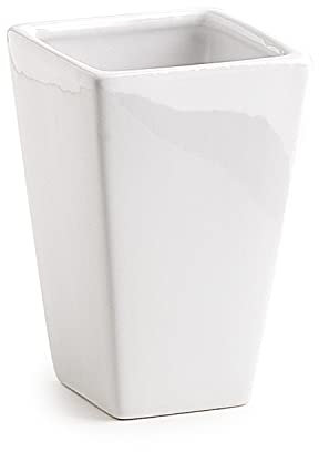 GEDY | Karima Porta Spazzolino in Ceramica, Colore Bianco, Dimensioni 11,6 x 7,5 x 7,5 cm e Peso 0,225 kg