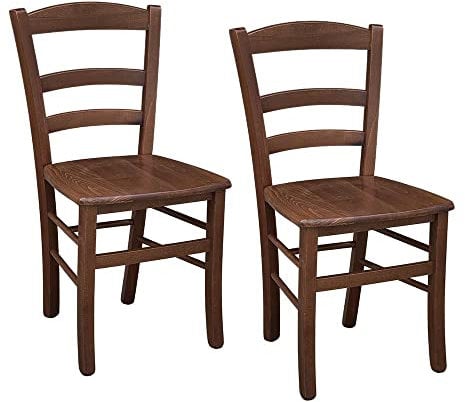 okAffareFatto di Zimbardi Costanza Dorfisch Holz Stuhl mit Sitz aus dunklem Walnuss x 2