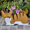 SUREH Katzen-Pflanzgefäß, Blumentopf, Niedlicher Tierform-Pflanzkasten aus Holz, Pflanzkisten für Den Außenbereich, Erhöht, Rechteckig, Pflanzgefäß für Pflanzenbehälter Im Freien,(Orange Weiß)