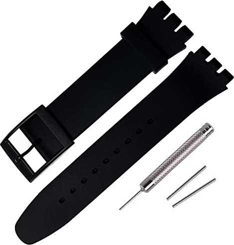 Rihahisy Cinturino di ricambio in gomma siliconica per Swatch, 20mm, Silicone