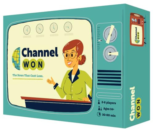 Channel Won Game, Nachrichtenreporter, lässiges Brettspiel, Halbkoop, ab 14 Jahren, für 2–6 Spieler, 30–60 Minuten Spielzeit, hergestellt von Pops & Bejou Games