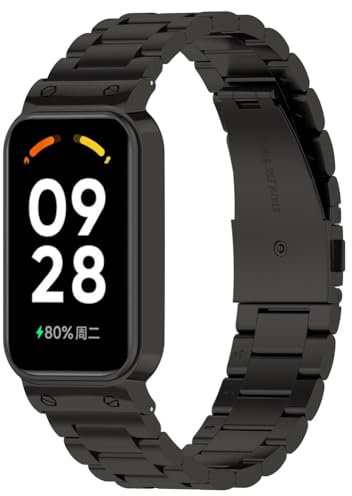 Zohmuly Cinturino Compatibile con Xiaomi smart Band 8 Active/Redmi band 2, Acciaio Inossidabile Metallo Braccialetto Cinturino di Ricambio per Redmi Band 2