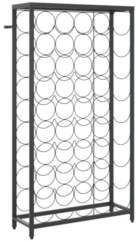 vidaXL Portavini da 45 Bottiglie Nero 54x18x100cm in Ferro Battuto