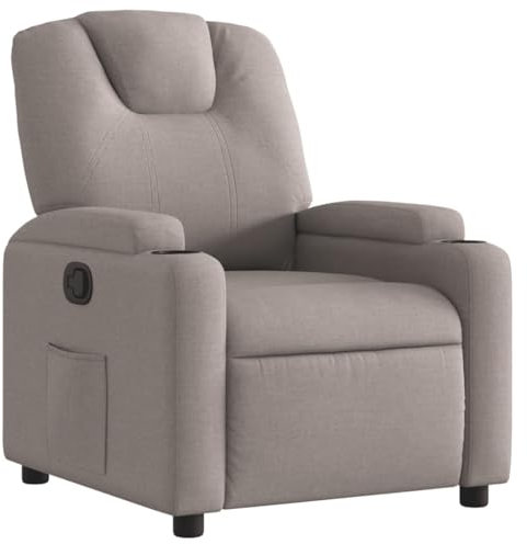 vidaXL Relaxsessel, Sessel mit Liegefunktion, Fernsehsessel Verstellbare Rückenlehne, Liegesessel Ruhesessel Polstersessel, Taupe Stoff