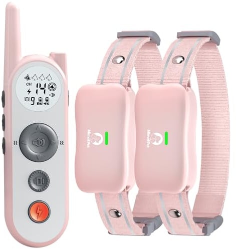 Clôture Électronique pour 2 Chiens,Intérieure et Extérieure 8M à 1050M Ajustable Étanche Électrique Système Clôture Collier,Résistant à L’Eau Collier de Dressage pour Chiens de Moyennes et Grandes