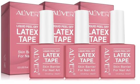 P-Beauty 3x Nagelhautschutz 15ml - Latex Peel off Liquid Tape, für perfekte Maniküre | schnelltrocknendes Flüssigband | Nagehaut Schutz vor Nagellack | Hautschutz für Nail Art Design | Latexband Nägel