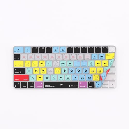 Tastaturabdeckung kompatibel mit Adobe Premiere Pro – kompatibel mit Apple Magic Keyboard (nicht numerisch) mit/ohne TouchID – Verbessern Sie Ihre Videobearbeitung