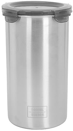 HERCHR Bidon en Acier Inoxydable, Bidons De Cuisine, Filtre, Bidons De Cuisine pour Bidons De Comptoir avec Couvercles Hermétiques