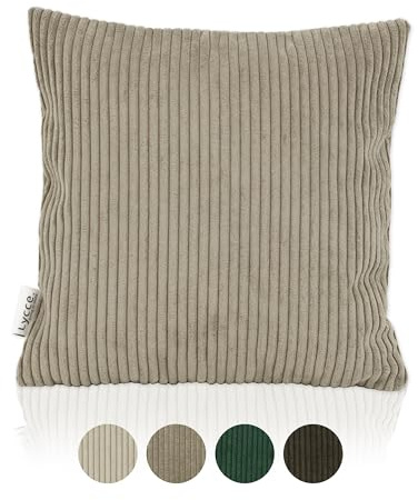 Lycce Kissenbezug 40x40 cm in Taupe - Weicher Cordstoff