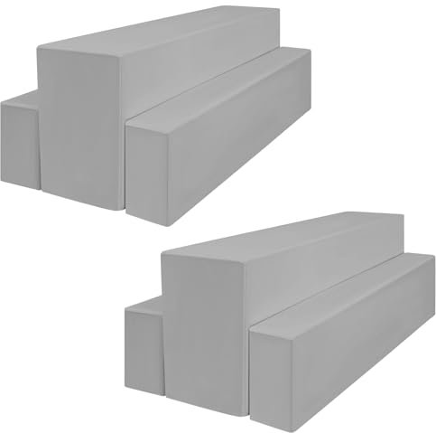 Lumaycens 2 Pack Bierhocker Abdeckung Biertisch Abdeckung 3er Set, Biertisch und Hocker Abdeckung Set für 50 cm Tischbreite Bierhocker Abdeckung Bierzeltgarnitur 220 x 50 x 80 cm (Hellgrau)