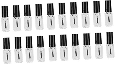 FRCOLOR 20 flacons de vernis à ongles vides de 5 ml avec pinceau, récipient de rangement pour vernis à ongles, flacon de gel vide rechargeable, pour femme