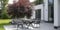 MR. DEKO® Gartenmöbelset Marbella Granada Dark Grey Aluminium | Gartenmöbelset 7-teilig 6 x Diningsessel & 1 x Tisch 200x90 cm| Outdoormöbel Alurahmen & Auflagekissen Rope | Wetterfeste Sitzgruppe