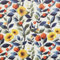 Orange Floral Wallpaper,44 x 500 cm Yellow Flower Wallpaper Orange and Yellow Wall paper Blue and Green Leaf Plants Wall paper Self Adhesive Furniture Wrap for Living Room,Bathroom,Kitchen,Drawer