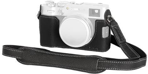 SMALLRIG X100VI Half Leather Case Kit with Shoulder Strap, Retro Style Camera Case with Aluminum Alloy Frame for FUJIFILM X100VI Black - 4700