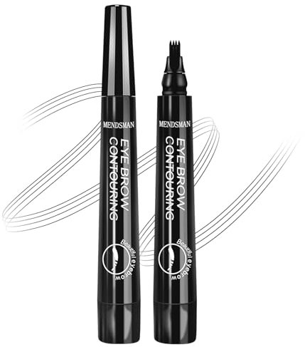 Eyebrow Pen Liquid Eyebrow Pencil - Professional Microblade Eyebrow Pen - Magical Precise Waterproof Brow Pen 4 Tipped Precise Brow Pencil Waterproof with a Micro-Fork Tip Applicator (Black-05)