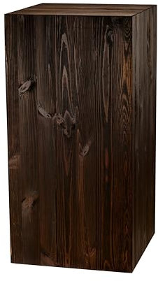 DECORATIVO Supporto in legno, blocco di legno, decorazione per tronco d'albero, ideale come decorazione per interni, colonna di fiori, legno (noce scuro, 80 x 40 x 40 cm)