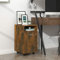 JUDYY Beistellschrank mit Rollen Räuchereiche 33x38x60 cm, Schrank Klein, Flurschrank, Kommode, Vorratsschrank, Flurschrank, Badezimmerschrank, Kleinmöbel - 815852
