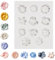 11 Different Shapes 3D Flower Silicone Moulds for Fondant Flowers, Cake, Candy, Clay, Baking & Decorating