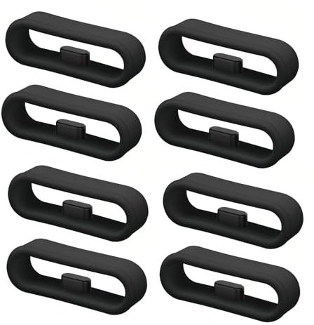 8 Stück Uhrenarmband Schlaufe, 20mm Silikon Verschlussring Kompatibel mit Garmin Vivoactive 3, Vivomove, Forerunner 645 245, Venu, Vivomove 3, Fenix 6S Schlaufen für Armband Ersatz-Ringe Halter Gummi