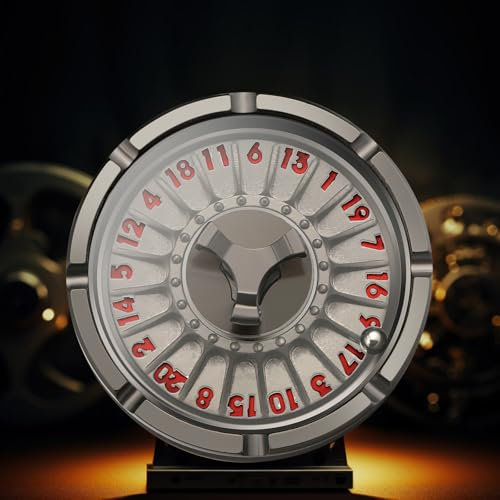 DNDND Dadi D20 per roulette, 50 mm, in metallo D20, con splendida confezione regalo, per giochi da tavolo come Dungeons and Dragons (neri con numeri rossi)