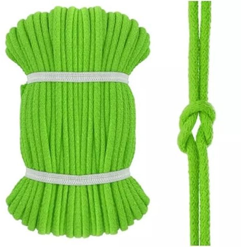 Kacperek - Baumwollkordel 8mm - Kordelband 50 m - 100% Baumwolle, Weich, Leicht Elastisch - für Kleidung, Turnbeutel, DIY Projekte - Kordel Seledyn