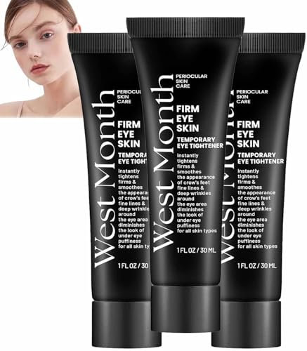 3 Stück West Month-Make-Up Augenstraffer, Instant Eye Firm Cream, Schnell Straffende Augencreme, Fortschrittliche Instant Firm Eye Tightening Cream, Reduziert Tränensäcke, Schwellungen