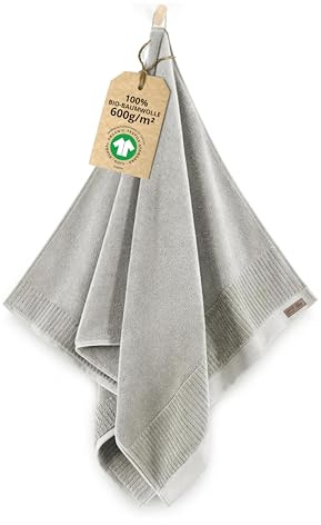 ZWOLTEX - Duschhandtuch Groß 100x150, Ultra Weich & Saugfähig 600 g/m², 100% Bio Baumwolle GOTS Zertifizert, ÖKO-TEX, Handtücher Grau - Porto Collection