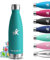 Botella Agua Acero Inoxidable, 500ml Botella Termica, sin BPA, Cantimplora Acero Inoxidable, A Prueba de Fugas, Botella Aluminio, Aislamiento al Vacío, Botella Agua para Escuela, Cafetería, Oficina