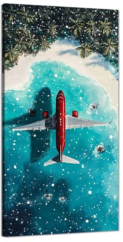 Malen nach Zahlen Anlage Malen nach Zahlen Erwachsene Groß 40x80cm,Paint by Numbers Flugzeug Malen nach Zahlen Kinder,DlY Handgemalt Ölgemälde Knitterfreie Leinwand Bastelset,Deko Wohnzimmer Q-1304
