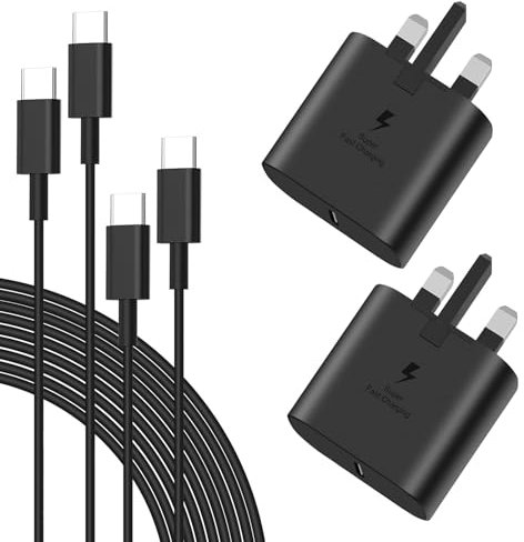2-Pack 25W Super Fast Charger for Samsung Galaxy S25 Ultra/S25/S25 Edge/S25 Plus/S24 Ultra/S24/S24 Plus/S23/S22/S21/A16, A26, A36 5G, Z Fold6/Flip6, Gcstnn PPS PD3.0 USB-C Plug with 6.6Ft Type C Cable