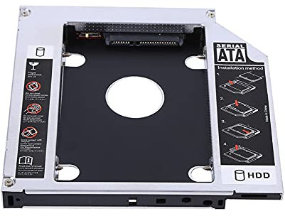 Universal 12,7 Mm 2. Festplatte Optical Bay Caddy Aluminium-Gehäuse SSD für Laptop-CD/DVD-ROM-Steckplatz mit Rauschreduzierung und Startunterstützung Easy Installation für Laptop