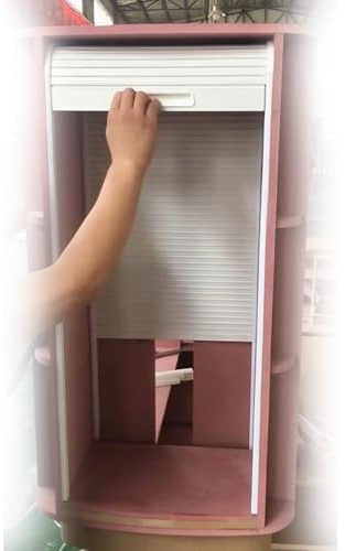 WWERTYY Tambour Door Cabinet Replacement, Modern Kitchen Garage Roll Up, Manual Roller Shutter Doors for Small Space, Custom Size(WXH-30X26(76.2X66CM))