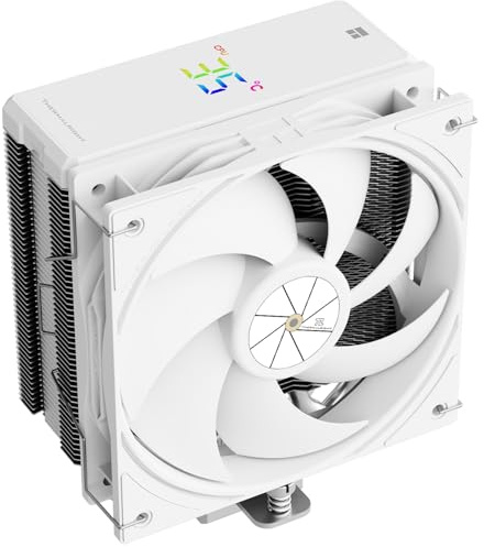 Thermalright TR AX120R Radiateur pour Processeur AMD et Intel, 4 Tuyaux Thermiques, 2000 tr/min, Affichage Numérique Blanc, Compatible avec AM5/AM4/LGA1851/1700/1200/1151/1150/1155/1156