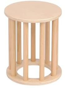Home Deluxe Hocker NALAN – Holzfarben, Pappel-Sperrholz (33 x 33 x 10 cm) | Multifunktionale Spielwippe