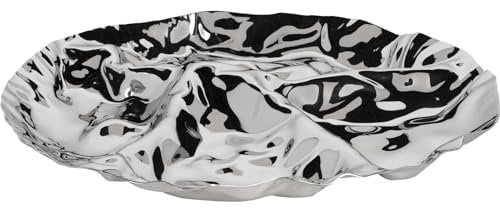 Alessi Pepa Hors-D'Oeuvre/Set Antipastiplatt 4 Abteilungen, Edelstahl 18/10 glänzend poliert, 3.5 x 34.5 x 41 cm, Silver