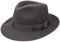 Stetson Penn Bogarthut Haarfilz - Filzhut Damen/Herren - Mafiahut 100% Tierhaar - Haarfilzhut Sommer/Winter - Hut mit Ripsband - Klassischer Hut - Pate grau 56 cm