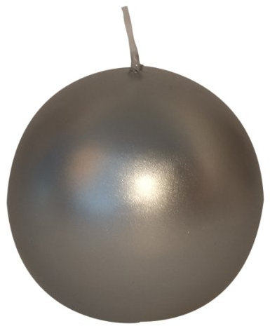 Steinhart Kugelkerze Edelglanz (ca. 6,7 cm x 7 cm x 7 cm (h/l/b)) Silber