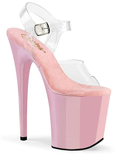 Pleaser FLAMINGO-808 - Sandali da donna con tacco altissimo, Baby rosa, 39 EU